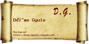Döme Gyula névjegykártya