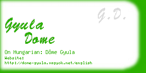 gyula dome business card