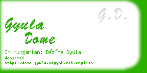 gyula dome business card